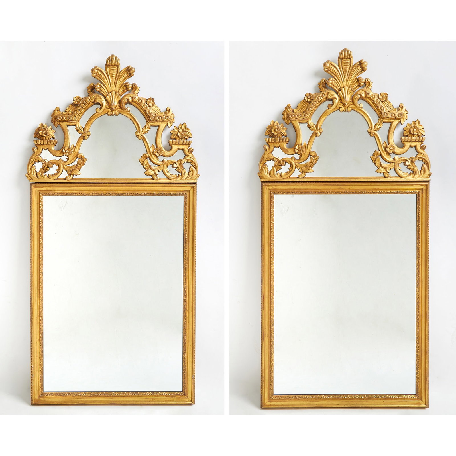Pair of Rococo Style Giltwood Mirrors (1 of 8)
