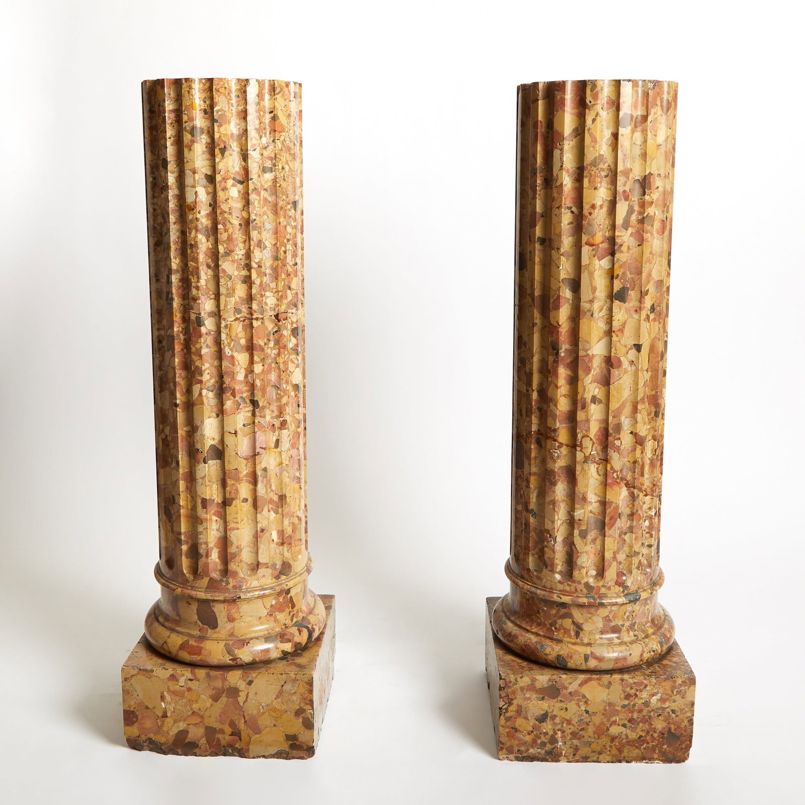 Pair of Neoclassical Style Breccia Marble Pedestals (1 of 5)