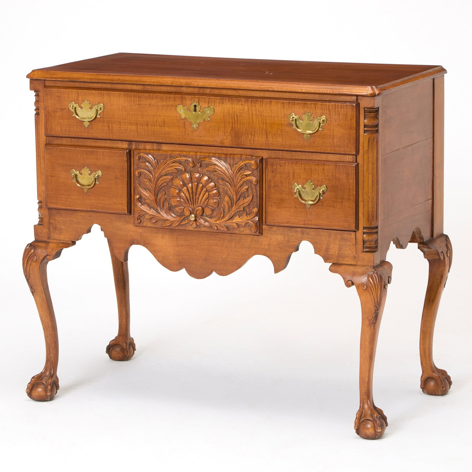 Chippendale Style Tiger Maple Dressing Table