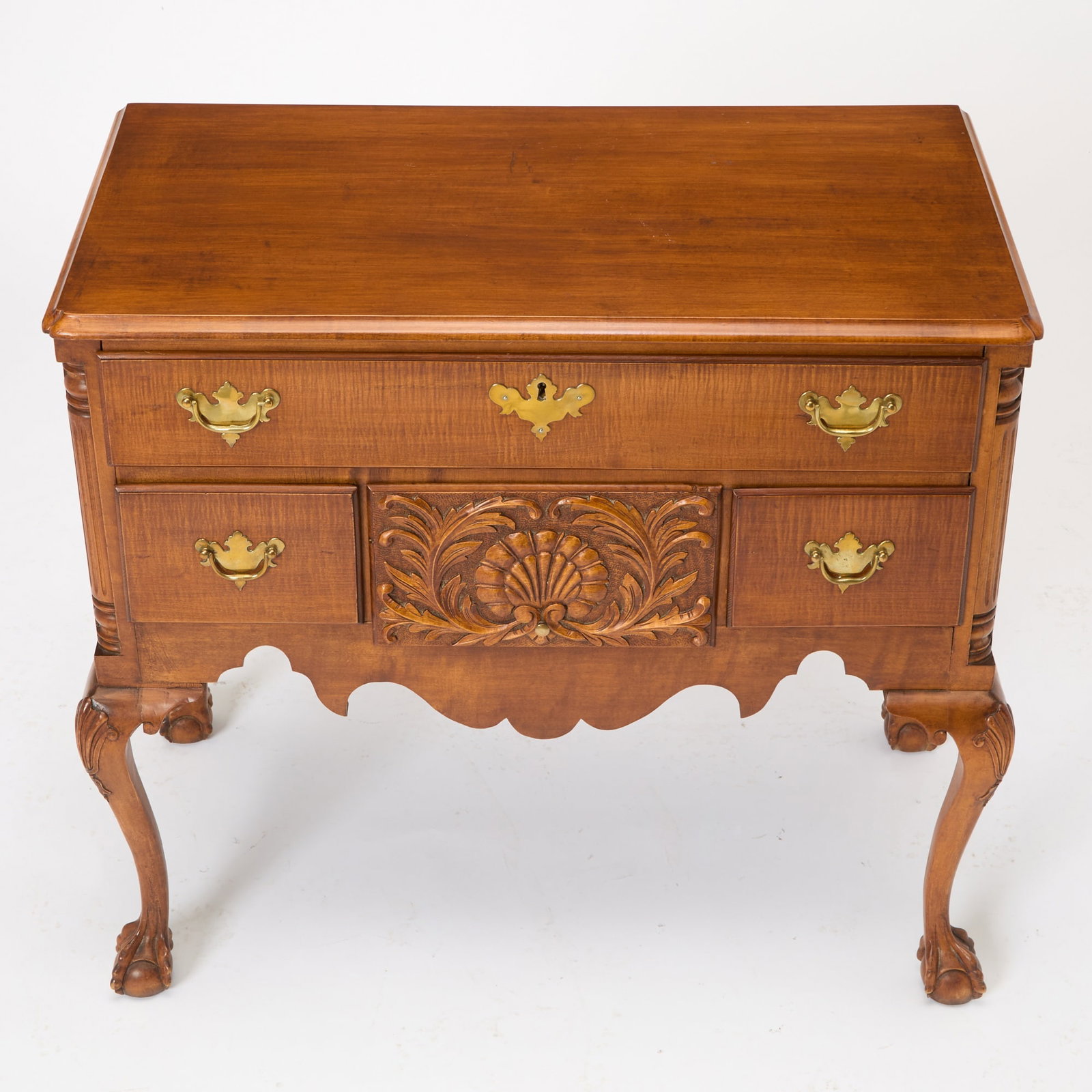 Chippendale Style Tiger Maple Dressing Table - 6