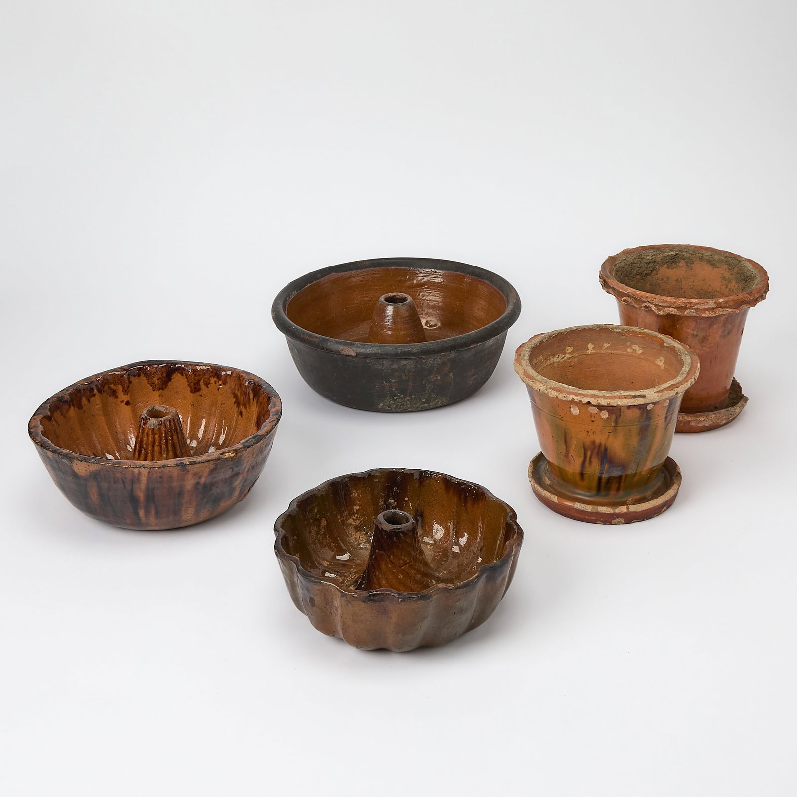 Five Pieces of Glazed Redware (1 of 4)