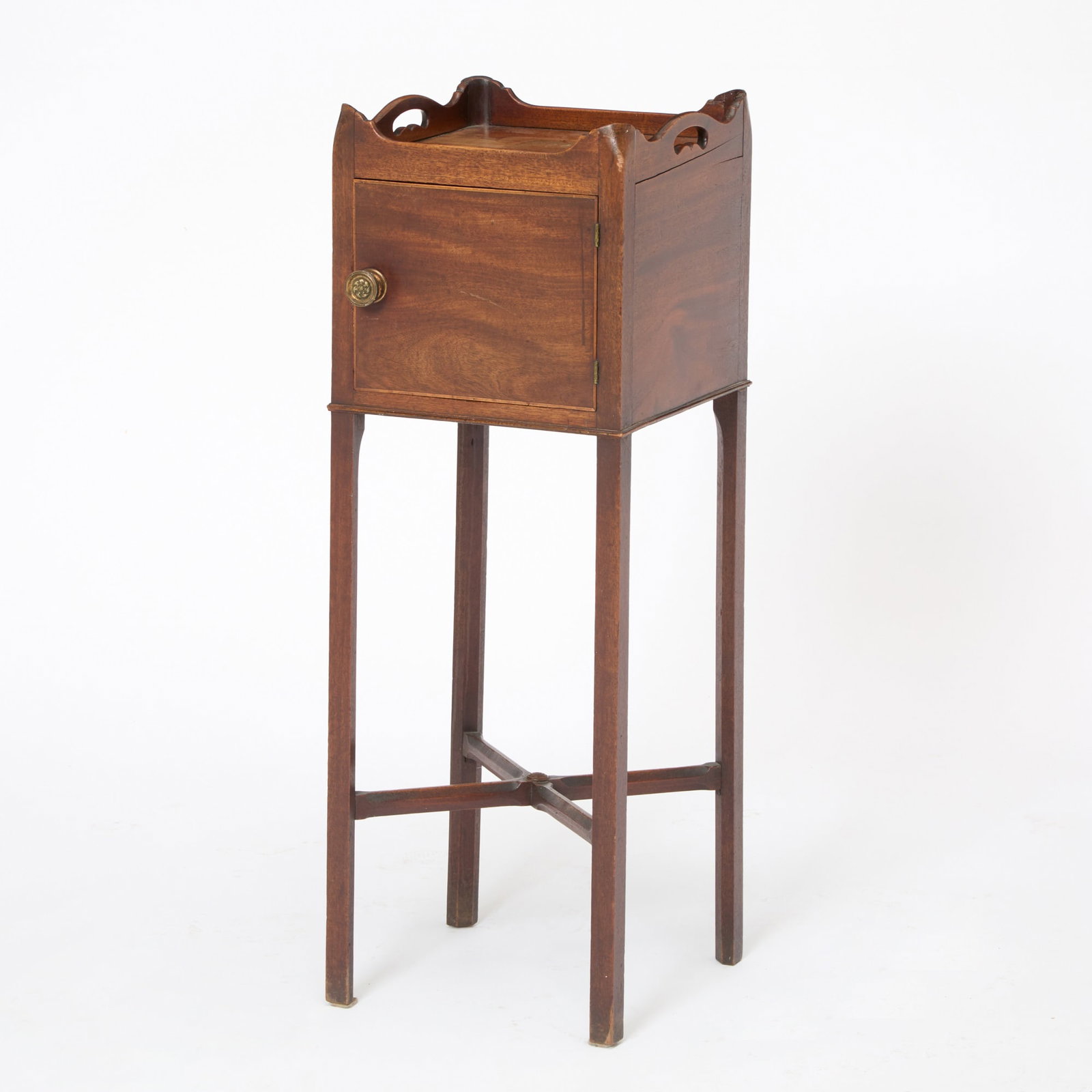 George III Mahogany Square Shaped Side Cabinet: Circa 1780 Height 36 inches, width 12 1/2 inches, depth 12 1/2 inches.
