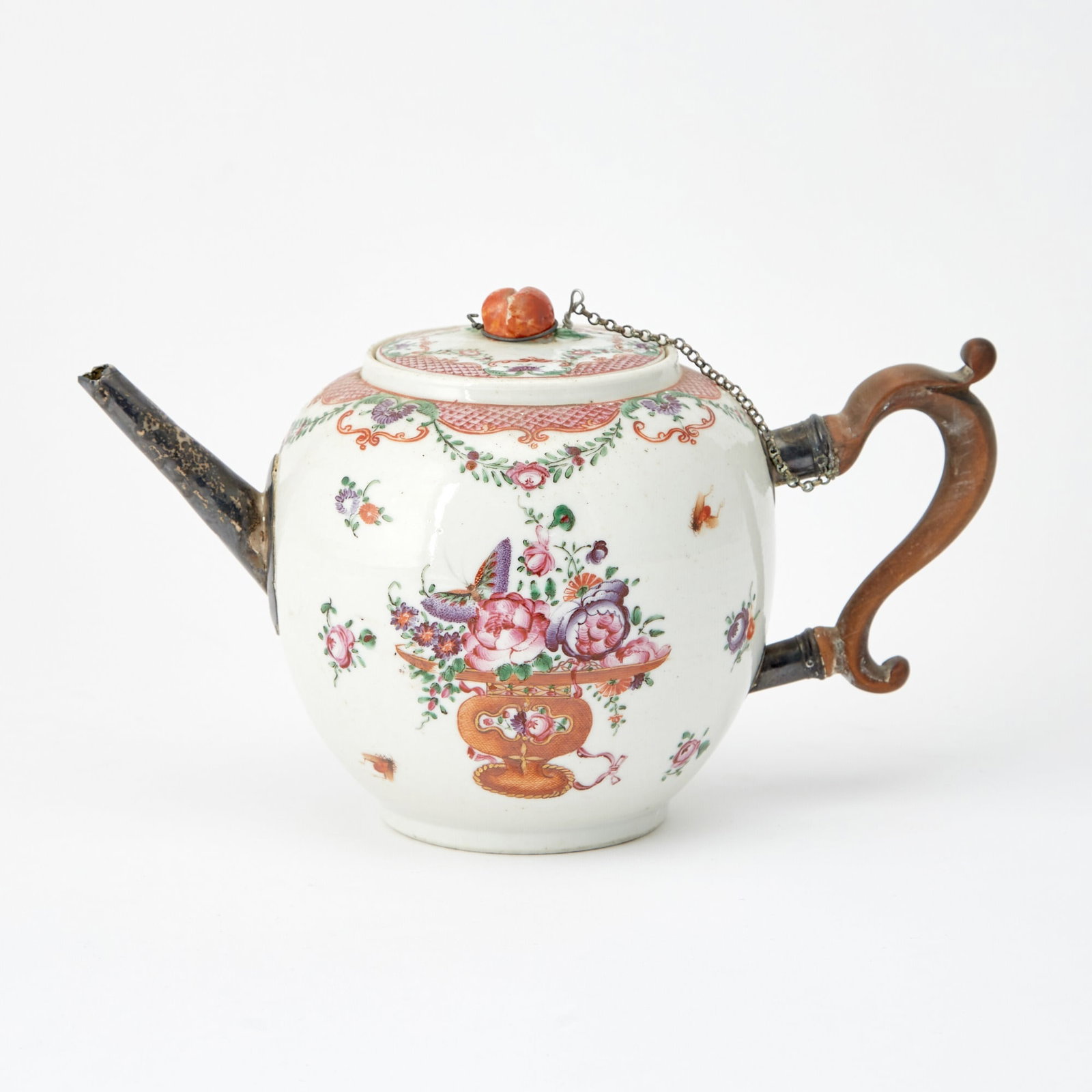 Chinese Export Silver Mounted Teapot and Cover (1 of 6)