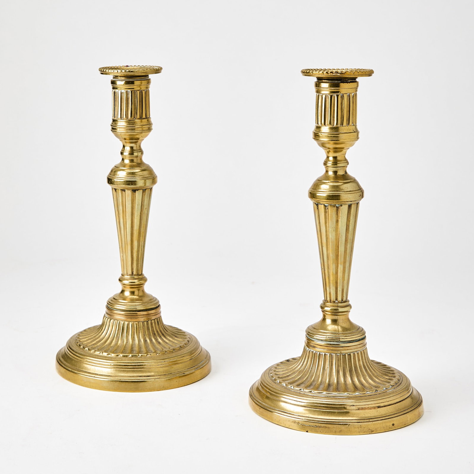 Pair of Louis XVI Brass Candlesticks (1 of 3)