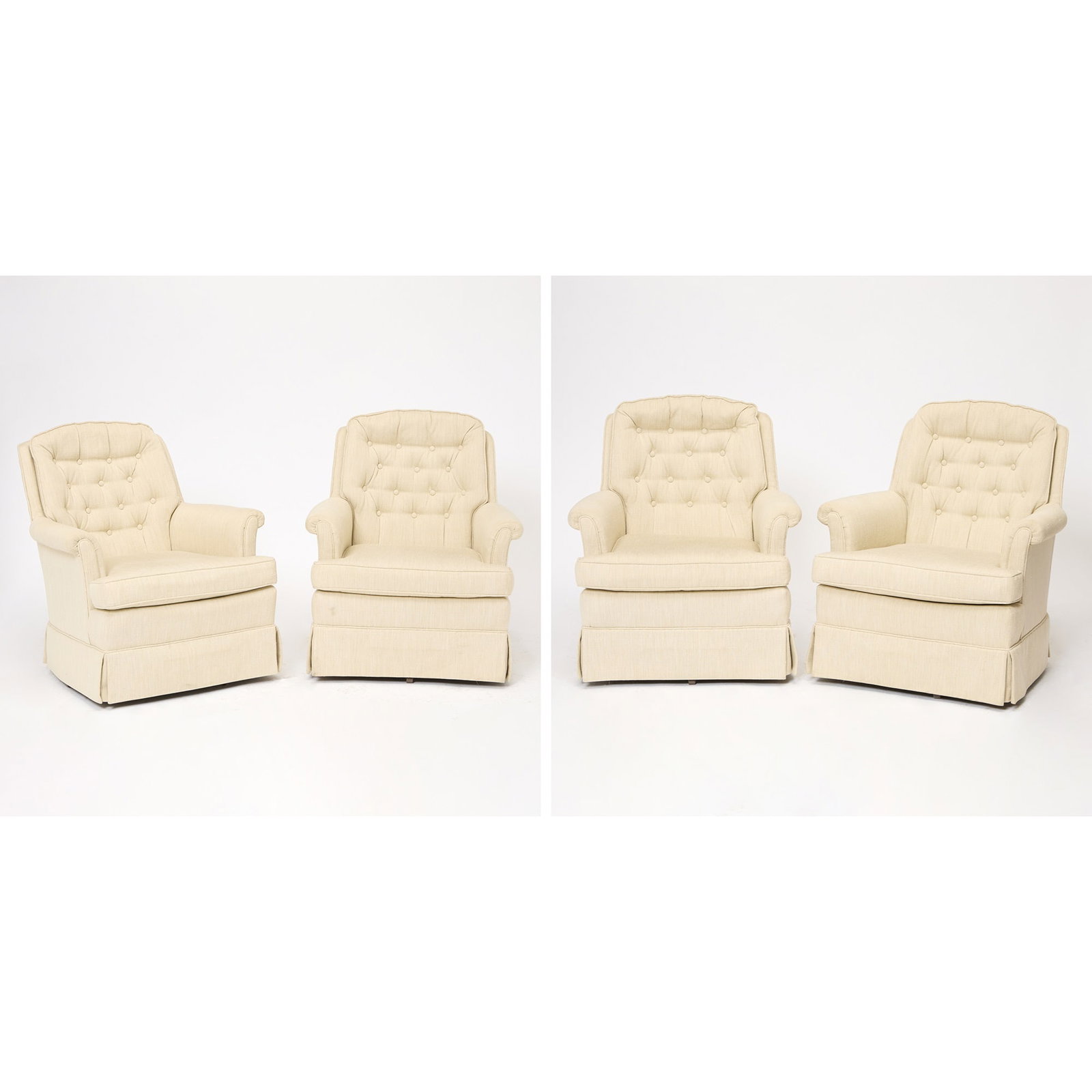 Set of Four Upholstered Rocking Swivel Chairs (1 of 8)