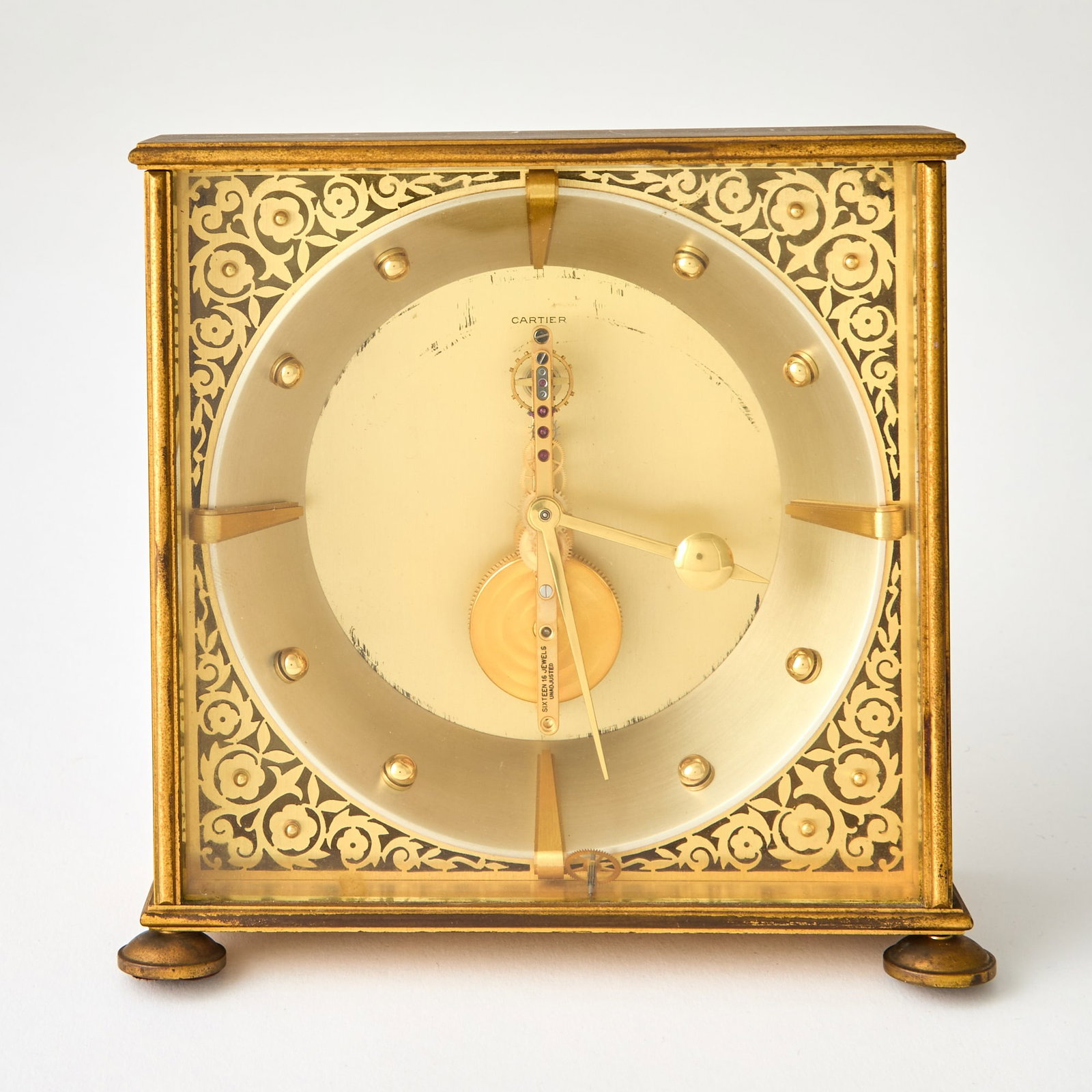 Jaeger-LeCoultre & Cartier Gilt-Metal Clock (1 of 4)