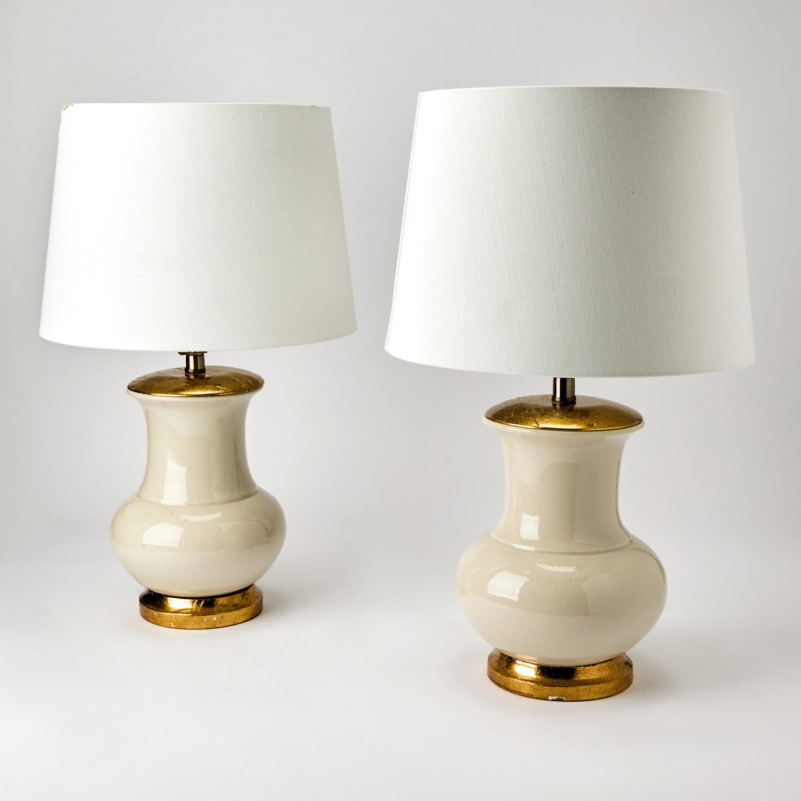 Pair of Brass-Mounted Porcelain Table Lamps (1 of 6)