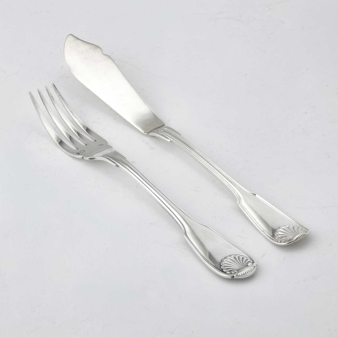 Assembled French Silver Fish Service (1 of 3)