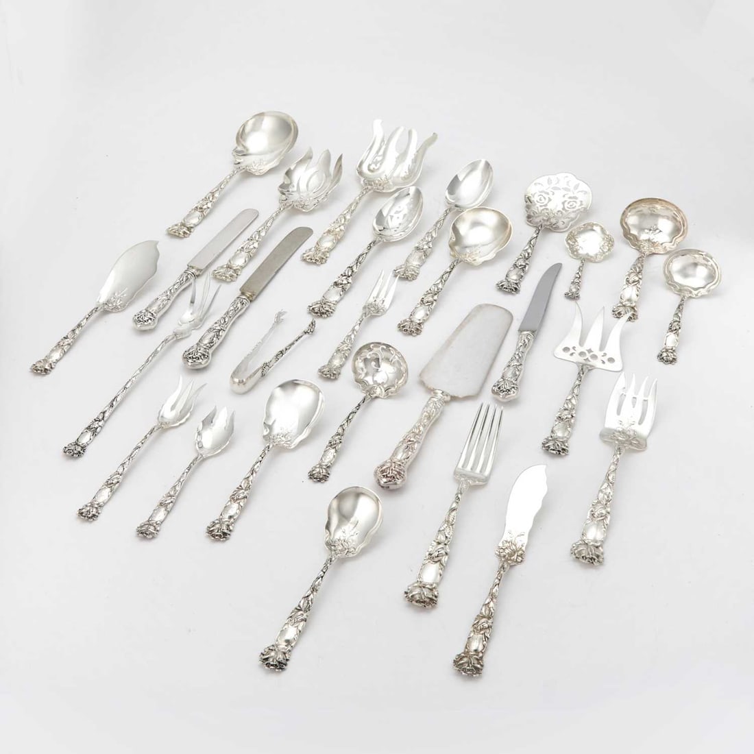 Alvin Sterling Silver 'Bridal Rose' Pattern Part Flatware Service (1 of 4)