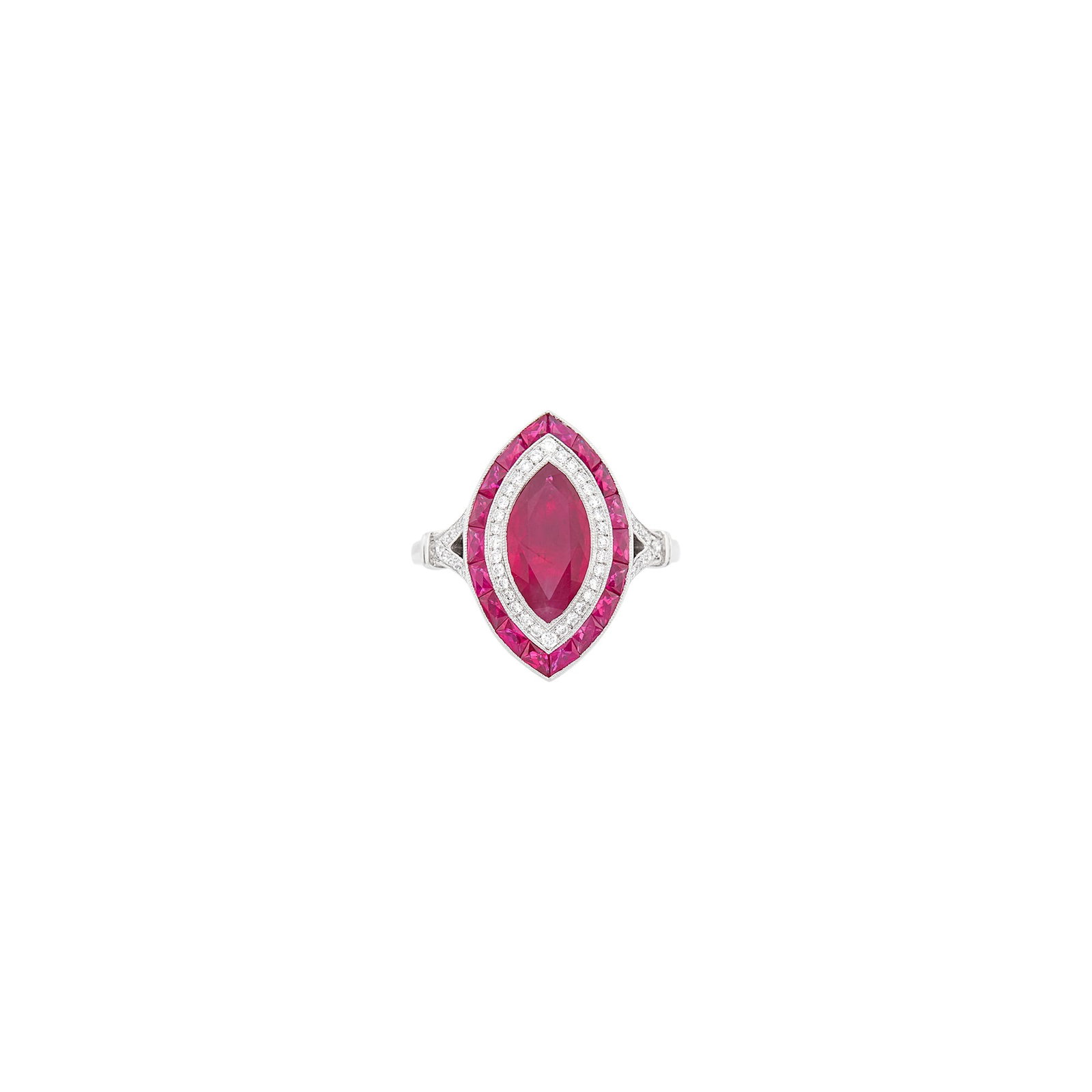 Platinum, Ruby and Diamond Ring (1 of 2)