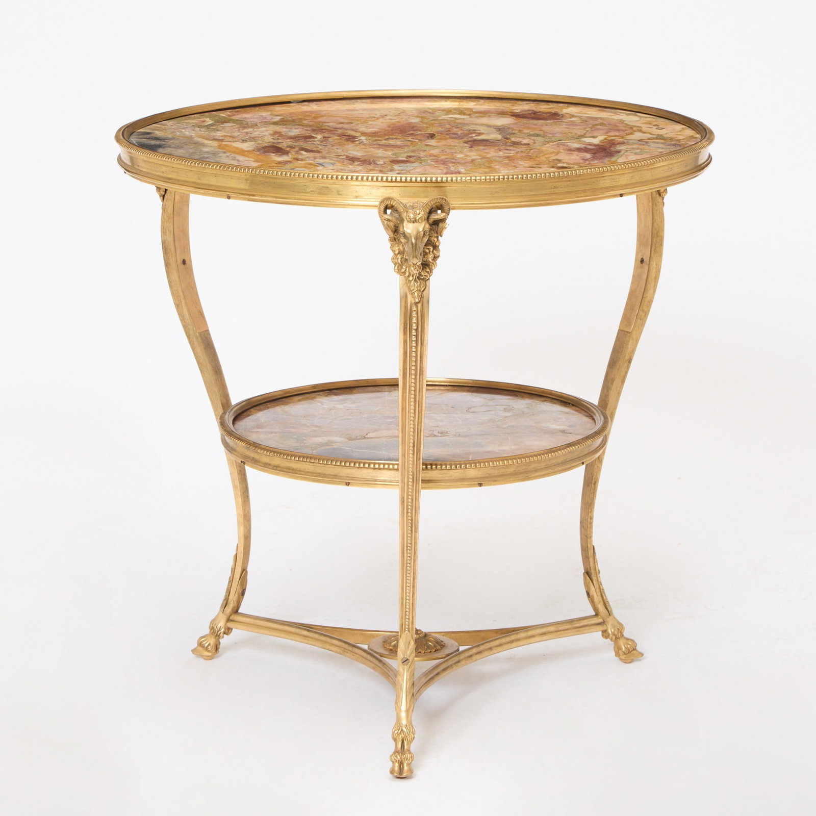 Louis XVI Style Gilt-Metal and Marble Gueridon (1 of 6)