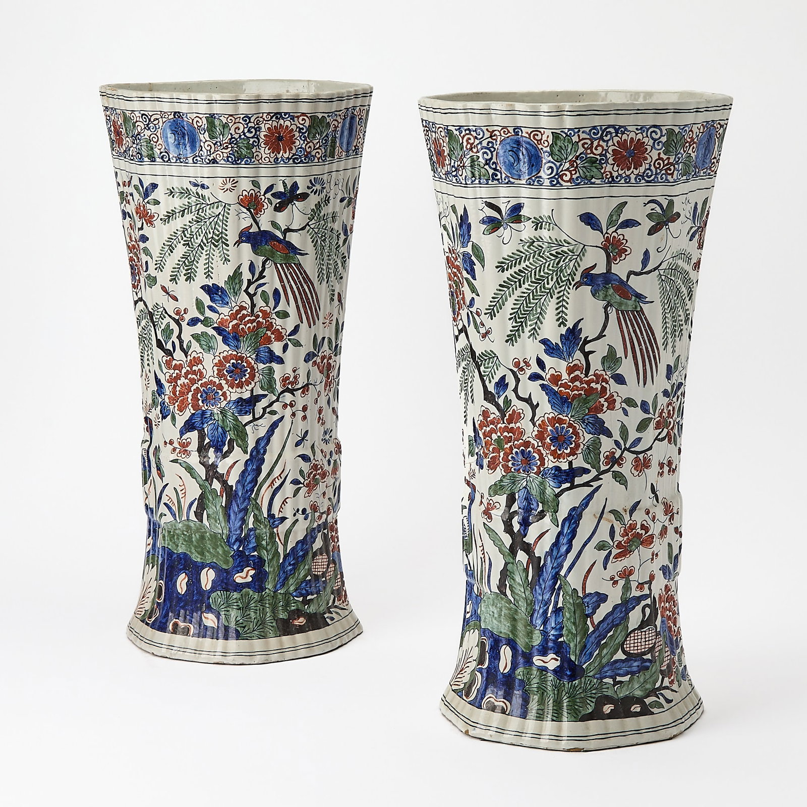 Pair of Dutch Delft Beaker Vases (1 of 7)