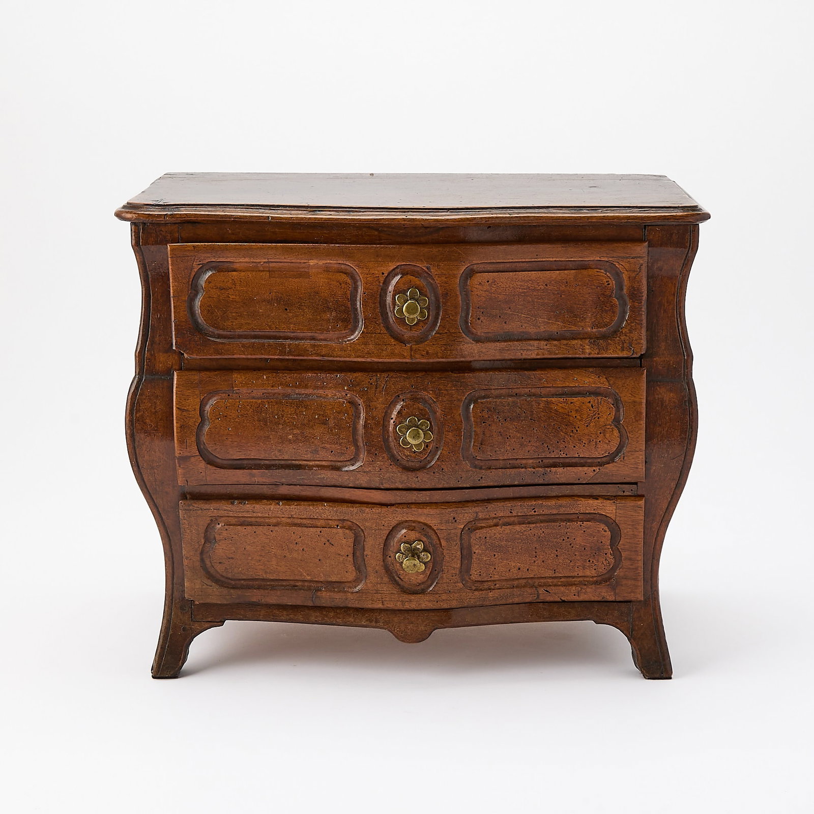 Miniature Louis XV Provincial Style Bombé Walnut Commode - (1 of 4)