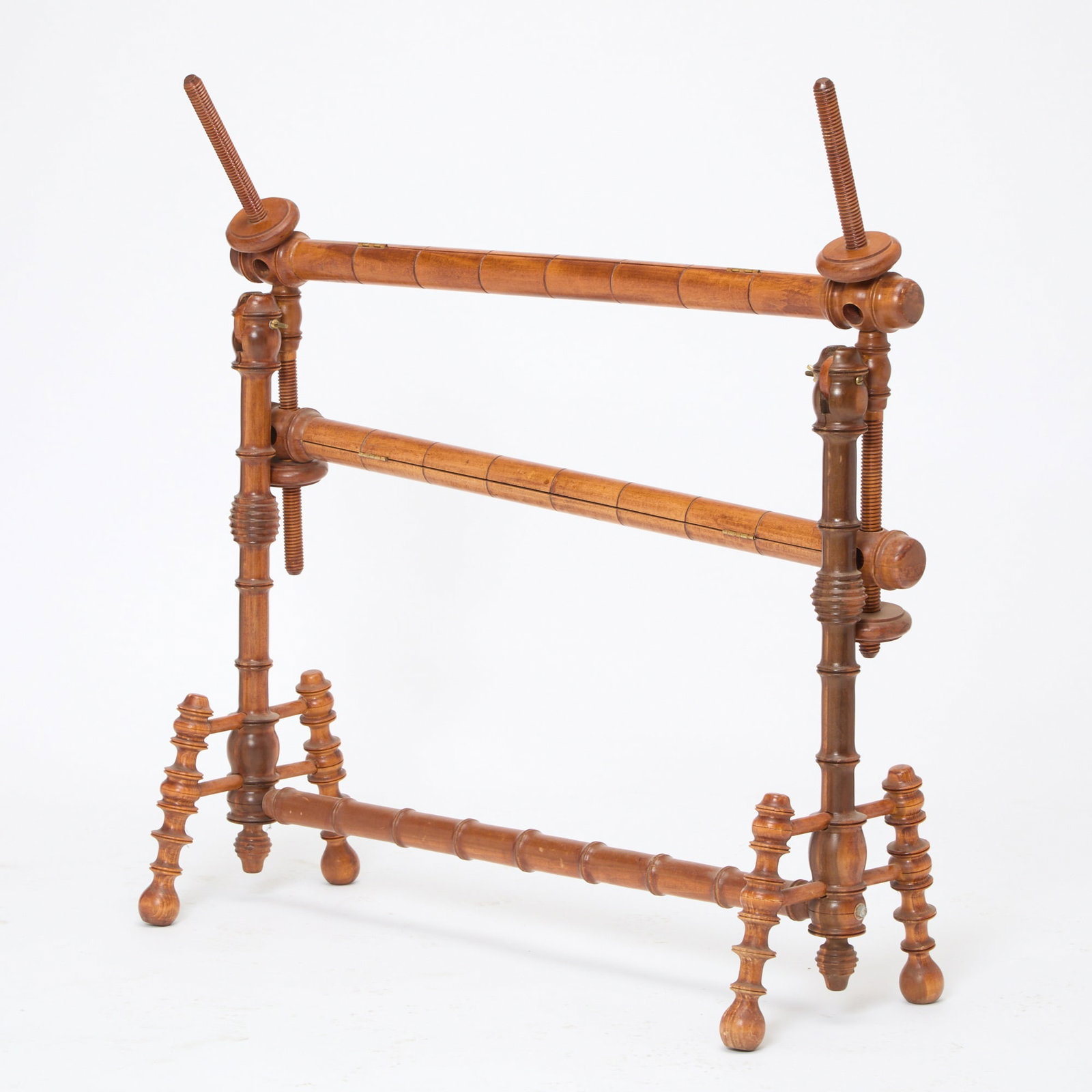 Provincial Fruitwood Weaving Loom Stand: 19th century Height 42 inches, width 41 inches, depth 14 inches
