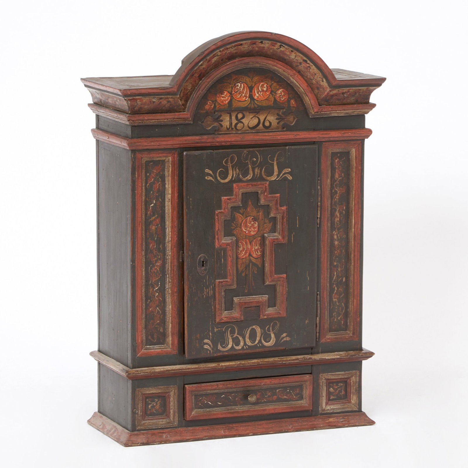 Swedish Baroque Style Painted Hanging Cabinet (1 of 6)