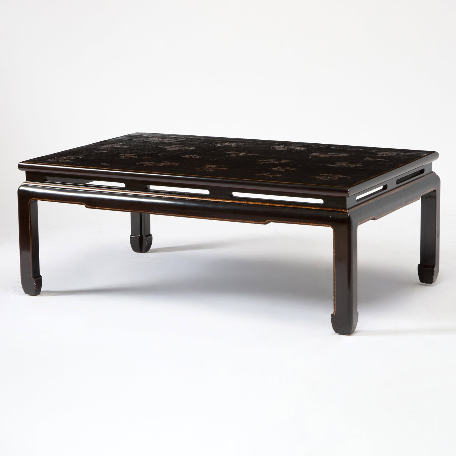 Chinese Style Gilt Decorated Black Lacquer Low Table (1 of 1)