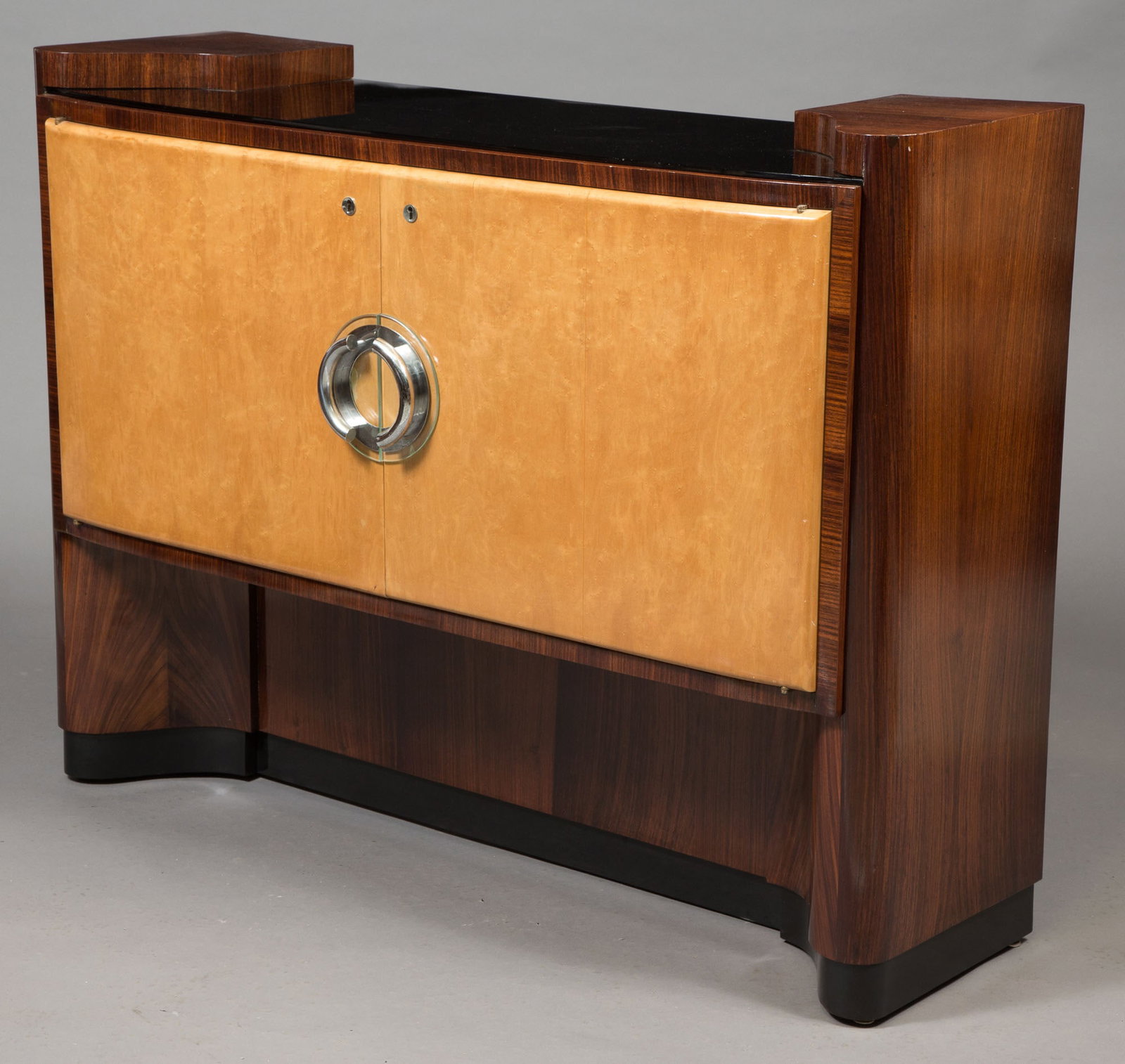 Italian Art Deco Burl and Rosewood Cabinet (1 of 6)