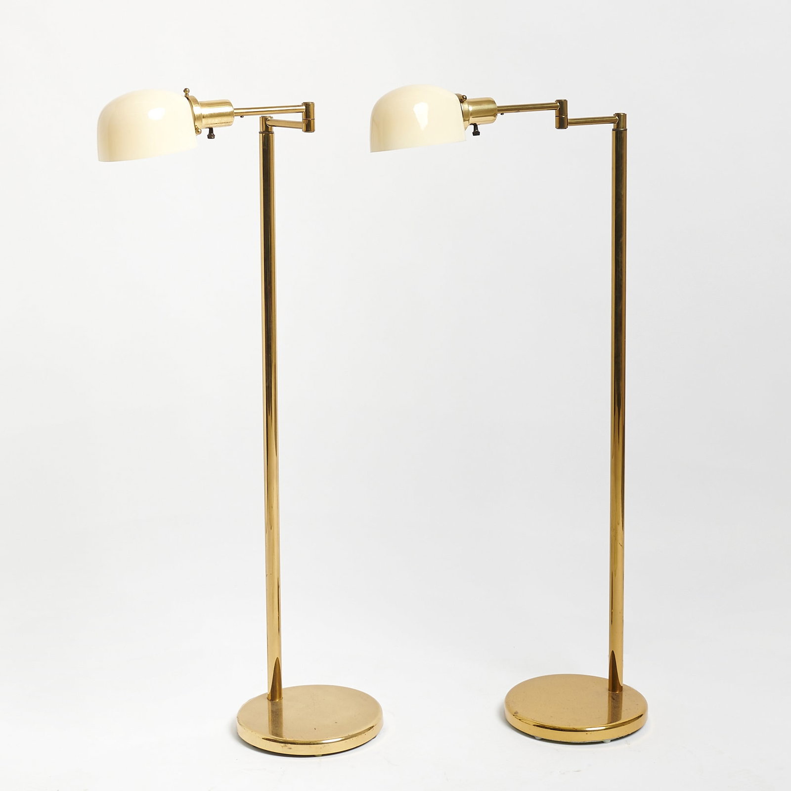 Pair of Brass Swing Arm Floor Lamps (1 of 5)