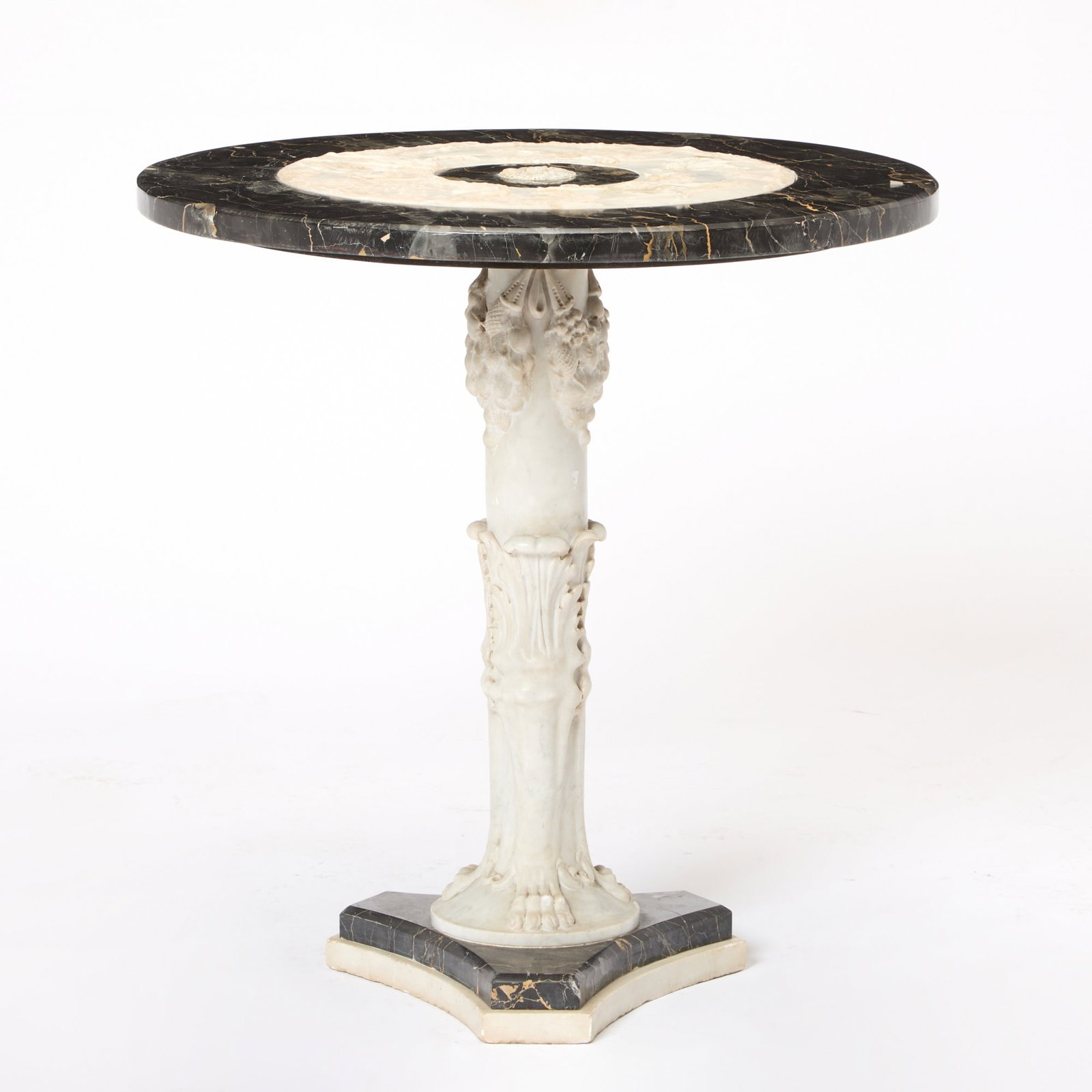 Neoclassical Style Two-Tone Marble Center Table (1 of 6)