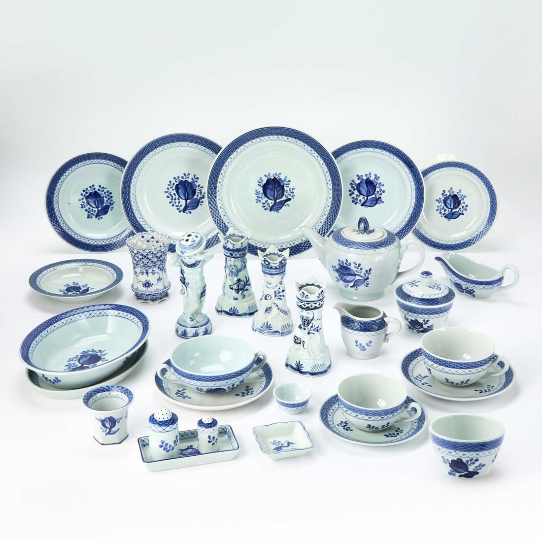 Danish Blue and White Porcelain Parital Service (1 of 2)