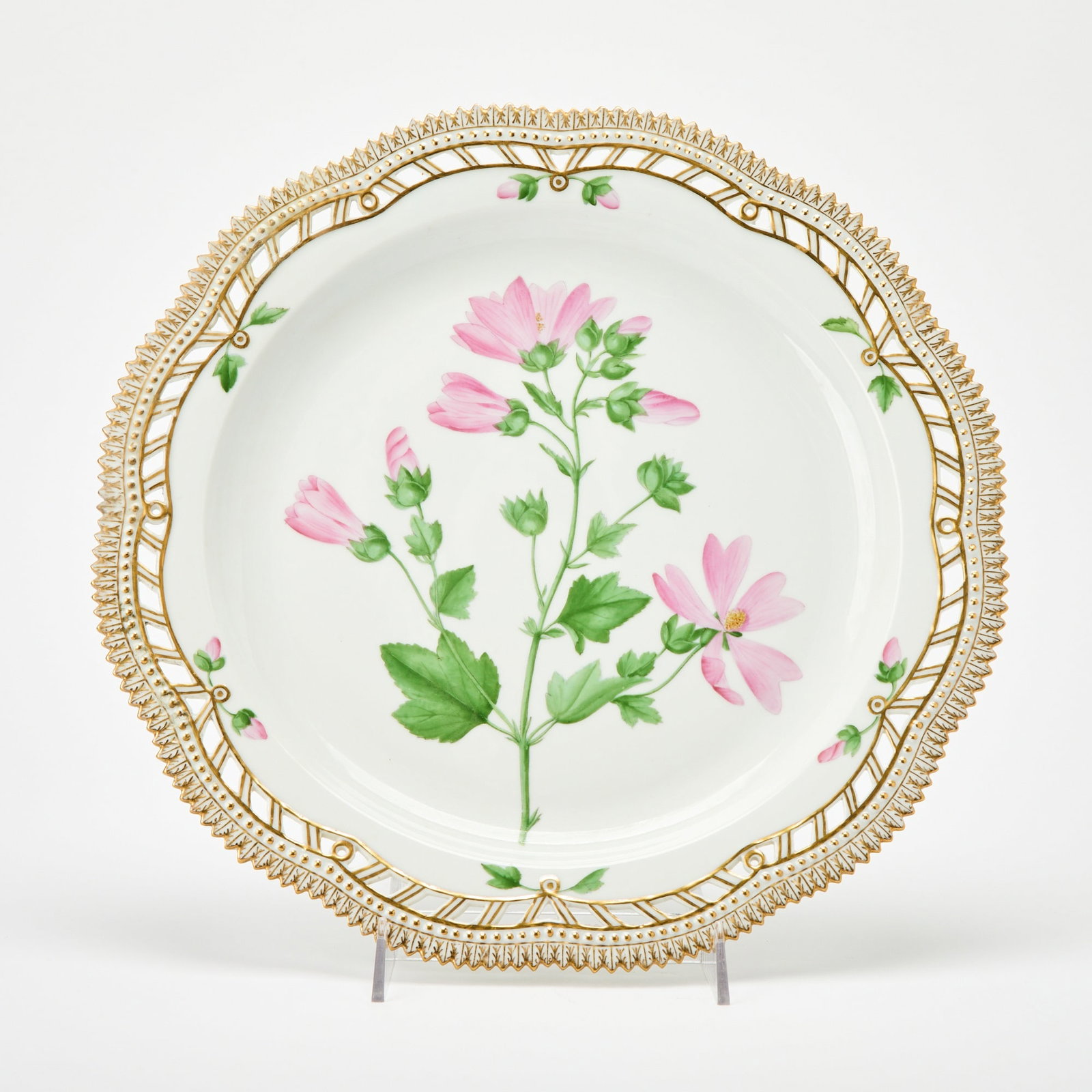 Royal Copenhagen 'Flora Danica' Pattern Reticulated Porcelain Charger (1 of 5)