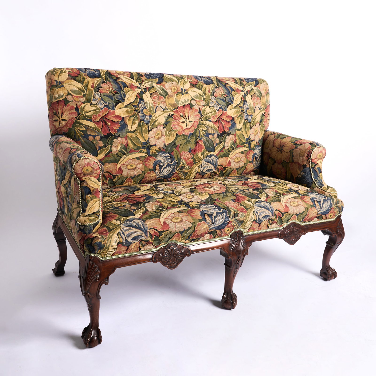 George II Style Walnut and Needlepoint Settee (1 of 5)