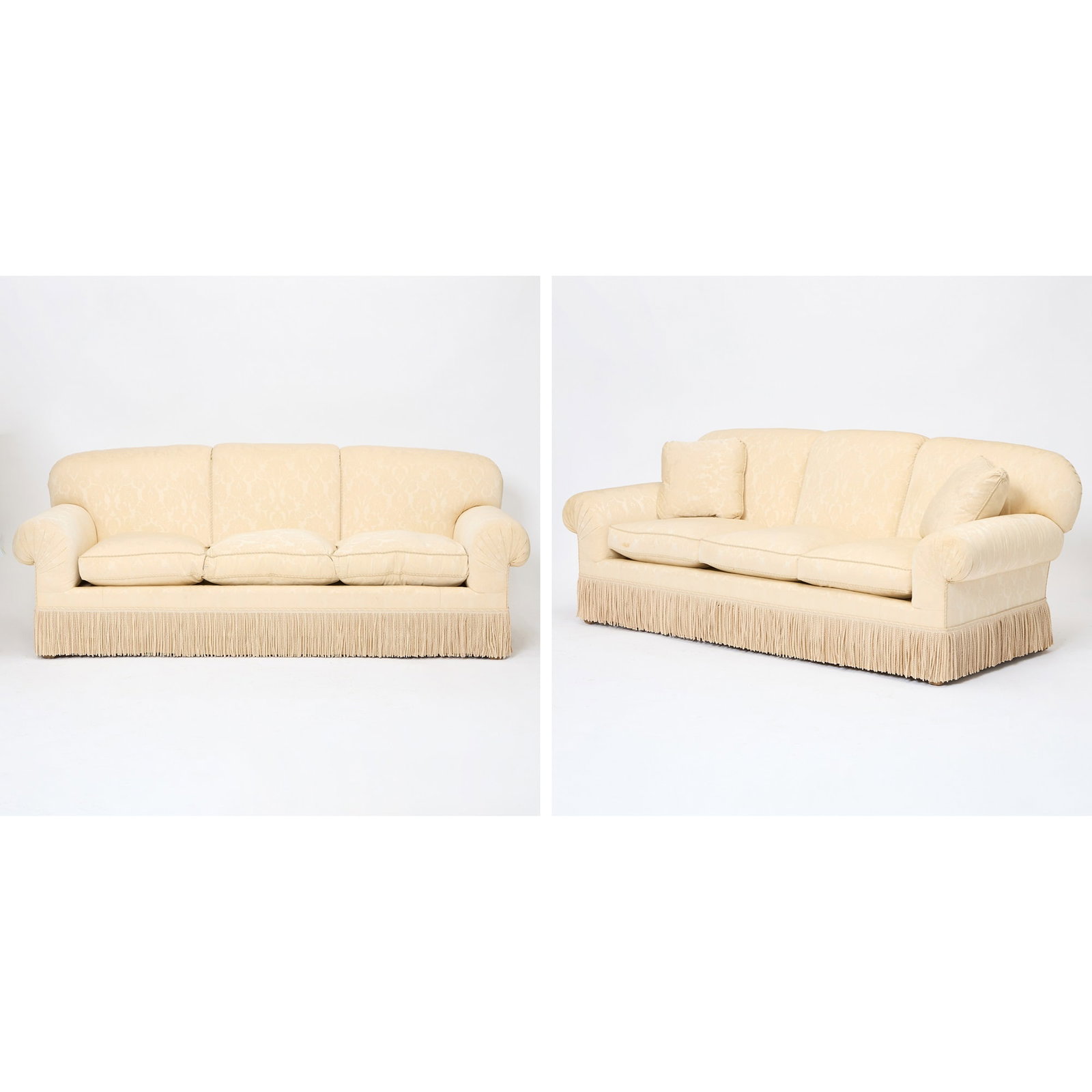 Pair of Silk Upholstered Sofas (1 of 7)