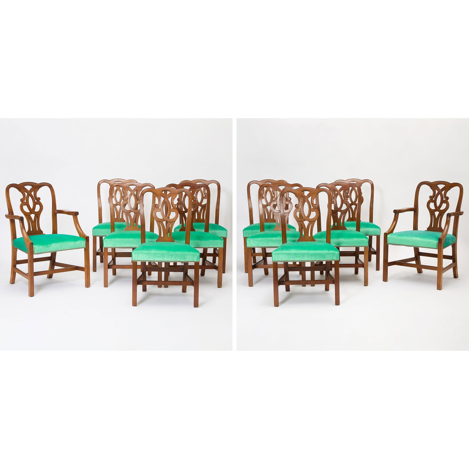 Set of Twelve George III Style Mahogany Dining Chairs (1 of 8)