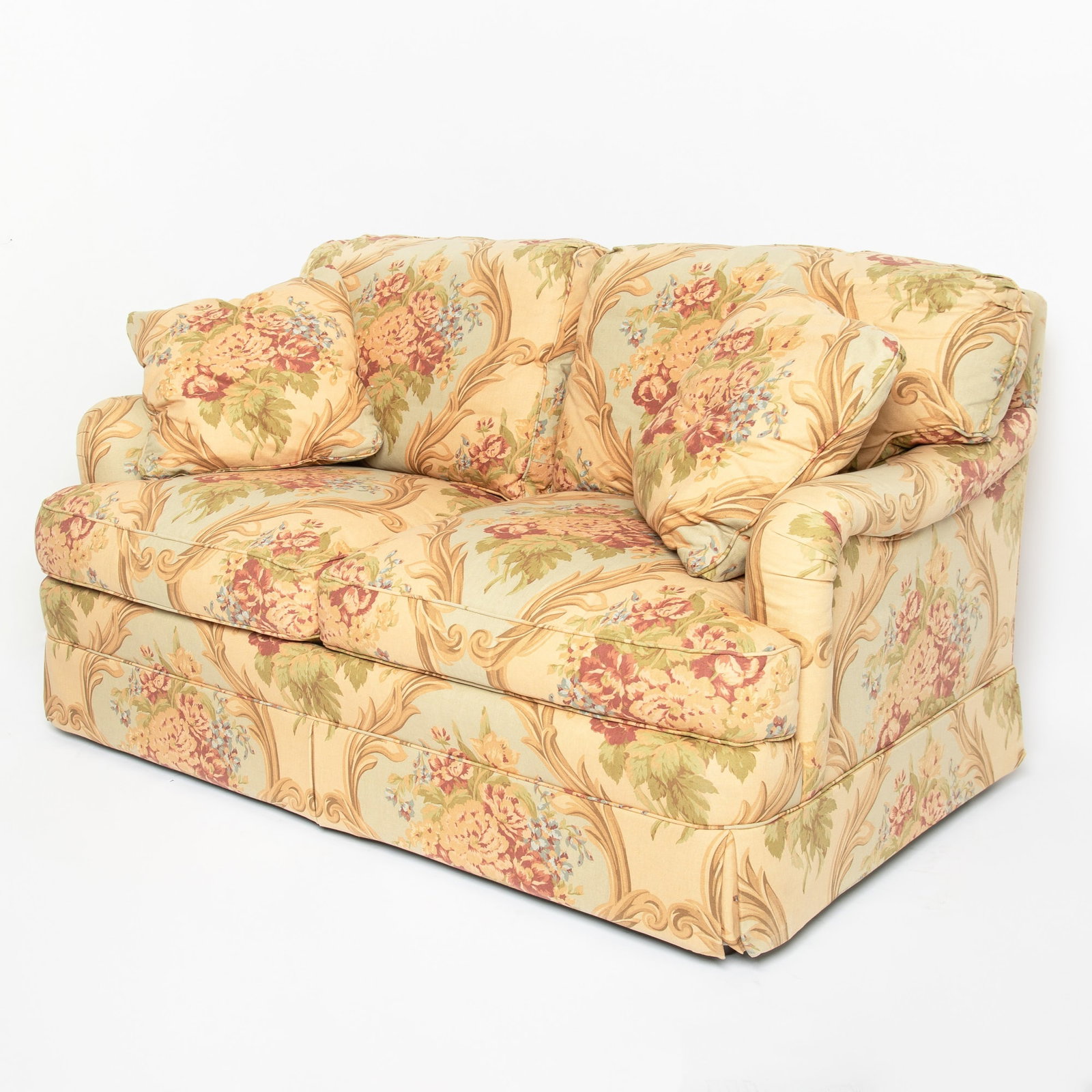 Modern Floral Upholstered Settee (1 of 4)