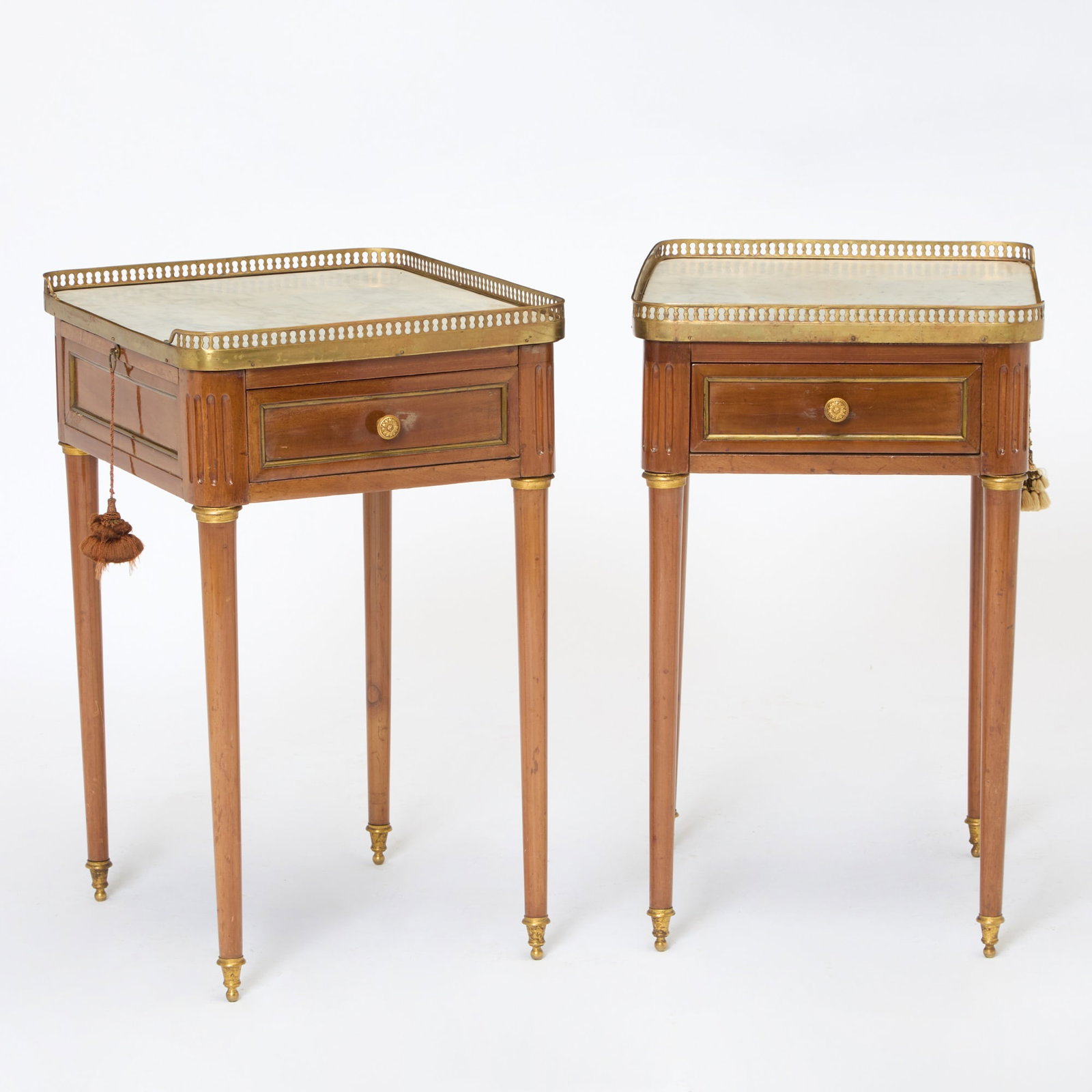 Pair of Louis XVI Bronze Mounted Fruitwood Side Tables (1 of 4)