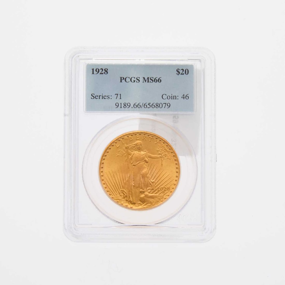 United States. 1928 Saint Gaudens Double Eagle. PCGS MS-66.: With an old Stack's tag. PCGS #:9189 -- NGC ID#: 26GK