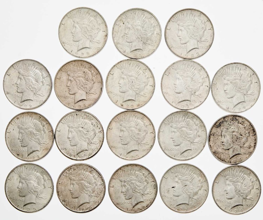 United States. Group of Mint State Peace Dollars. (1 of 5)