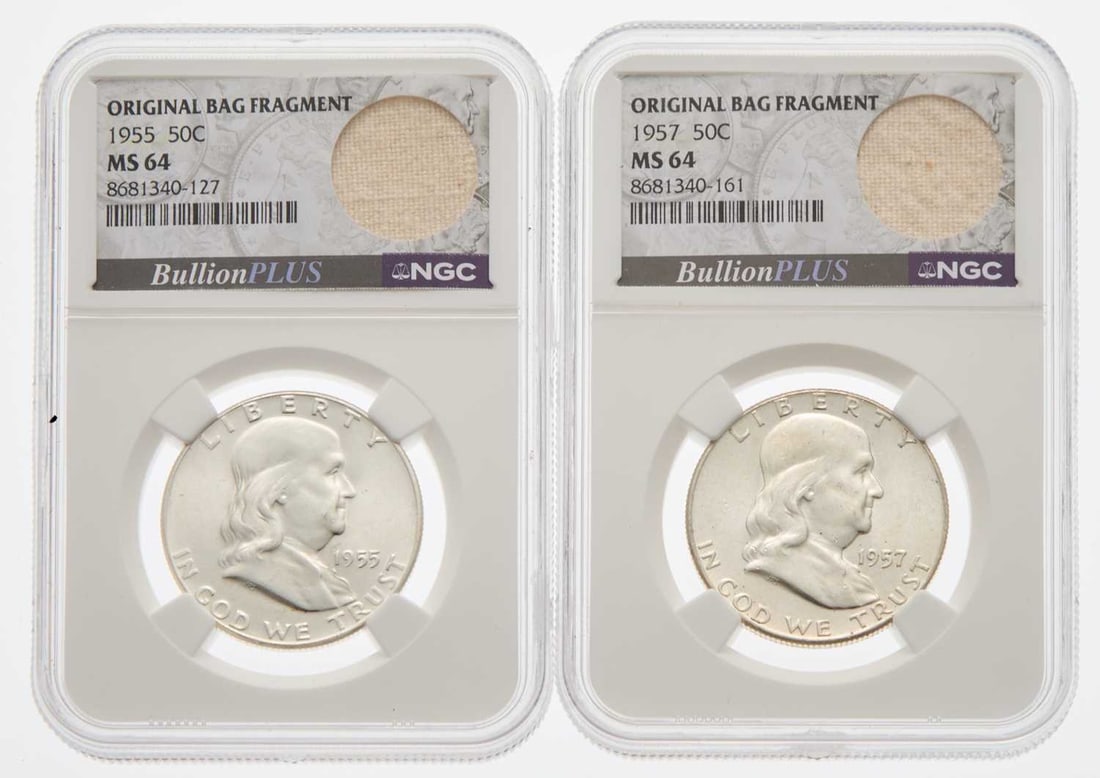 United States. Pair of Mint State Franklin Half Dollars. NGC MS-64. (1 of 2)