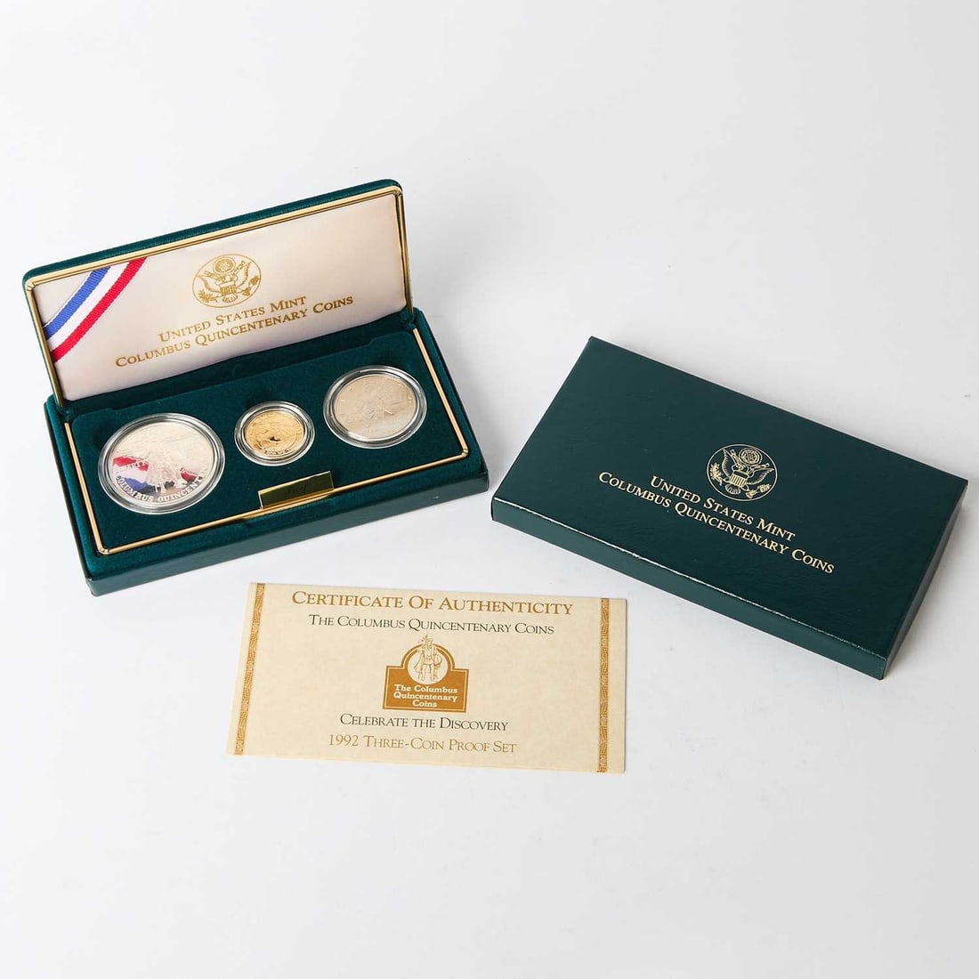 United States. 1992 Three-Coin Columbus Quincentenary Commemorative Proof Set. OGP. (1 of 3)