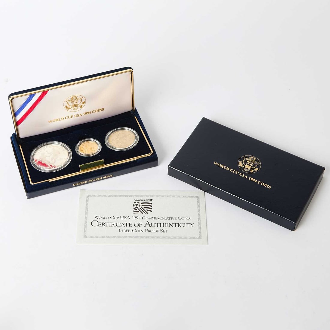 United States. 1994 World Cup Three-Coin Commemorative Proof Set. OGP. (1 of 2)
