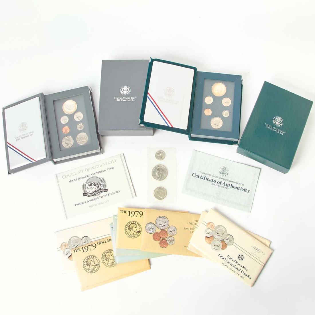 United States. Group of Prestige, Silver, and Copper-Nickel Clad Proof and Uncirculated Sets. OGP. (1 of 2)