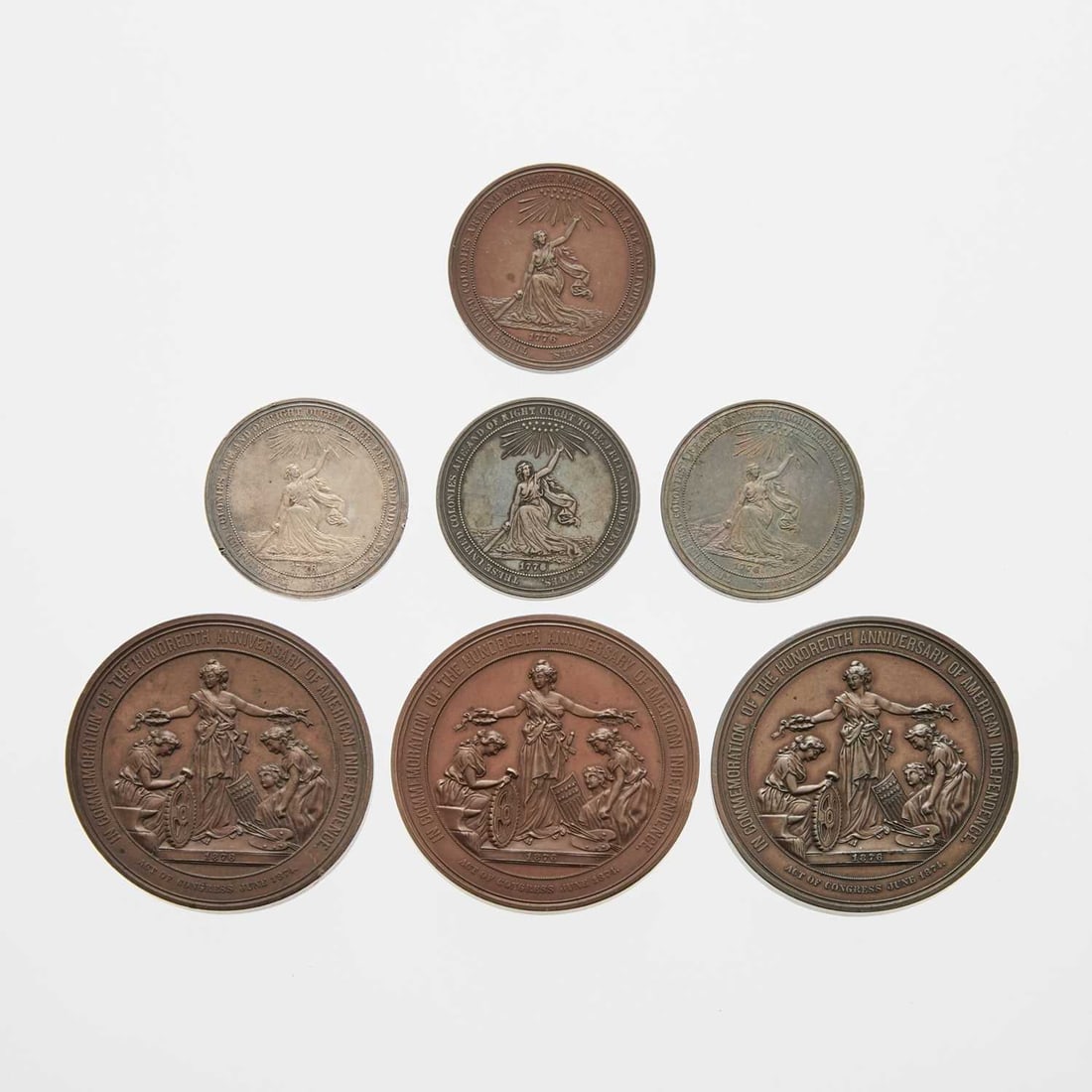 United States. Group of Centennial Exposition Medals. Grades Vary. (1 of 4)