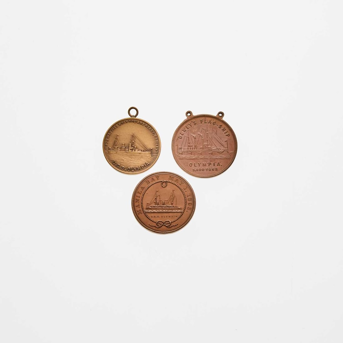 United States. Group of Admiral Dewey and U.S.S. Olympia Medals. Grades Vary. (1 of 4)