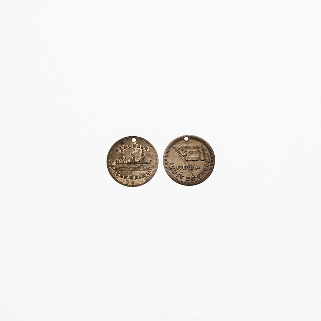 United States. Pair of 1898 Spanish-American War Medalets. Brass. 18mm. (1 of 2)