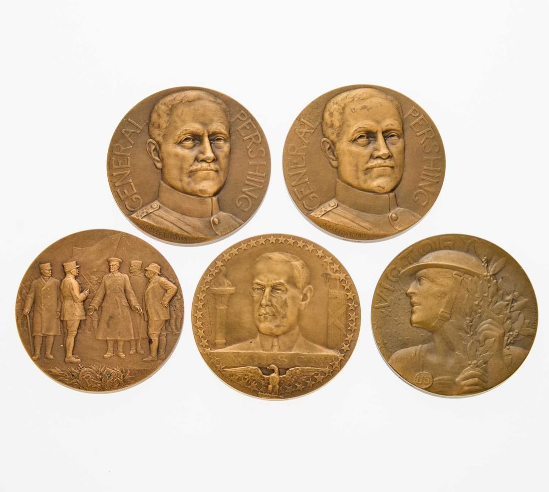 France. Group of WWI-era Medals. Bronze. Grades Extremely Fine to About Uncirculated. (1 of 2)