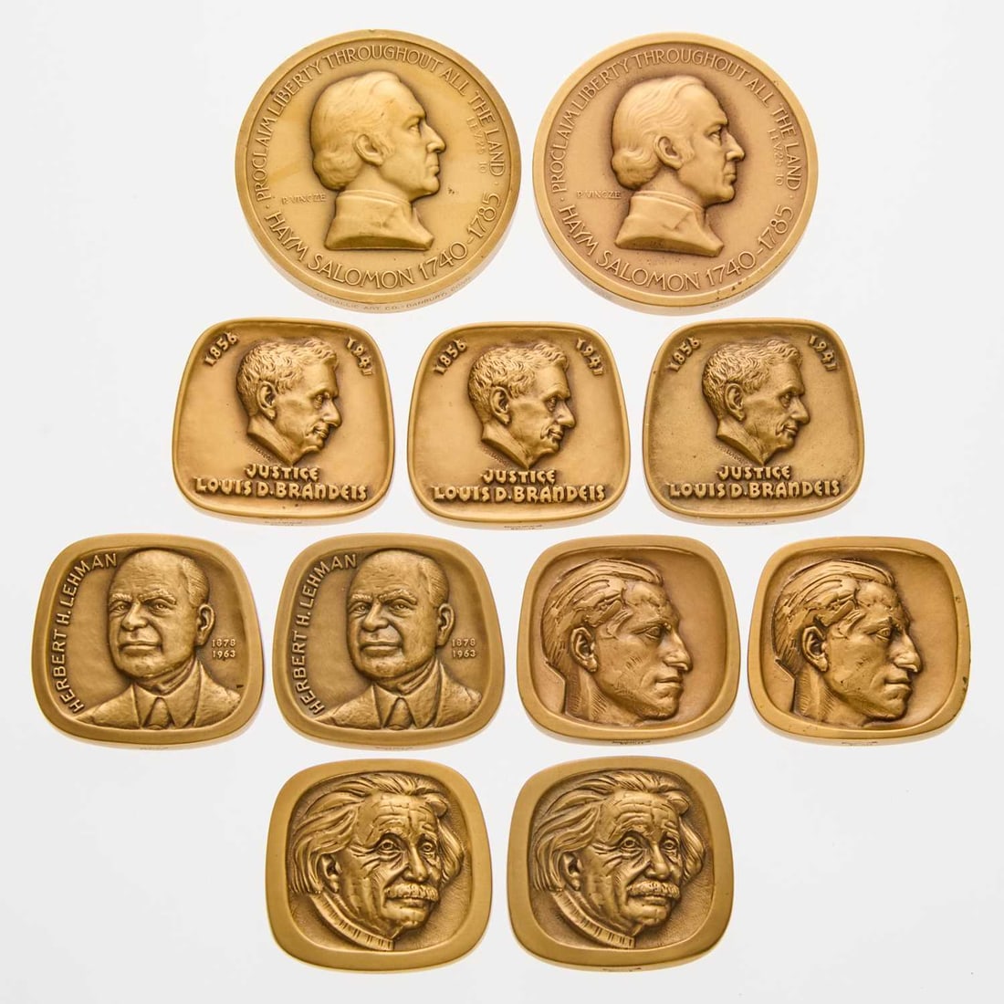 United States. Group of Jewish-American Hall of Fame Medals. Bronze. Mint State. (1 of 2)