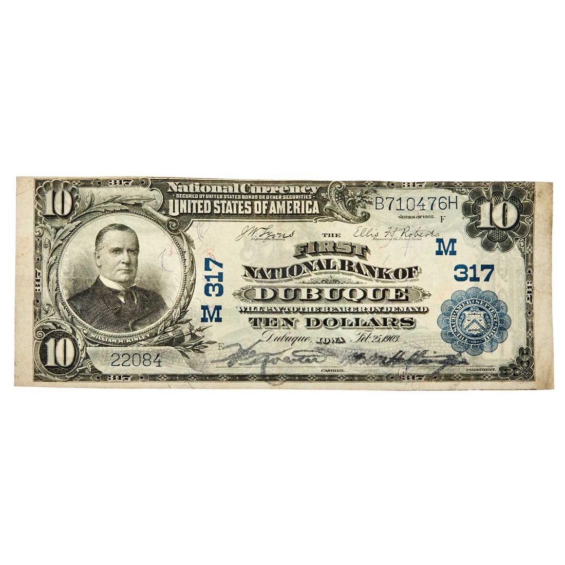 United States, Iowa. Series 1902 Plain Back, 1903-dated $10 National Bank Note. The First National (1 of 2)