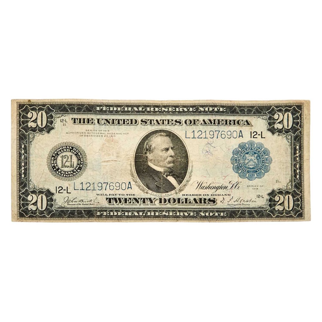 United States. Series 1914 $20 Federal Reserve Note. Very Fine. (1 of 2)
