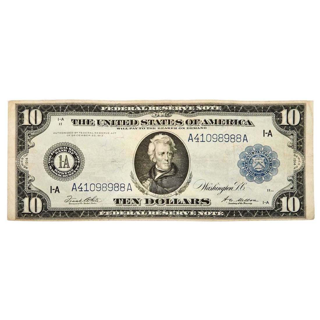 United States. Series 1914 $10 Federal Reserve Note. Nice Extremely Fine. (1 of 2)