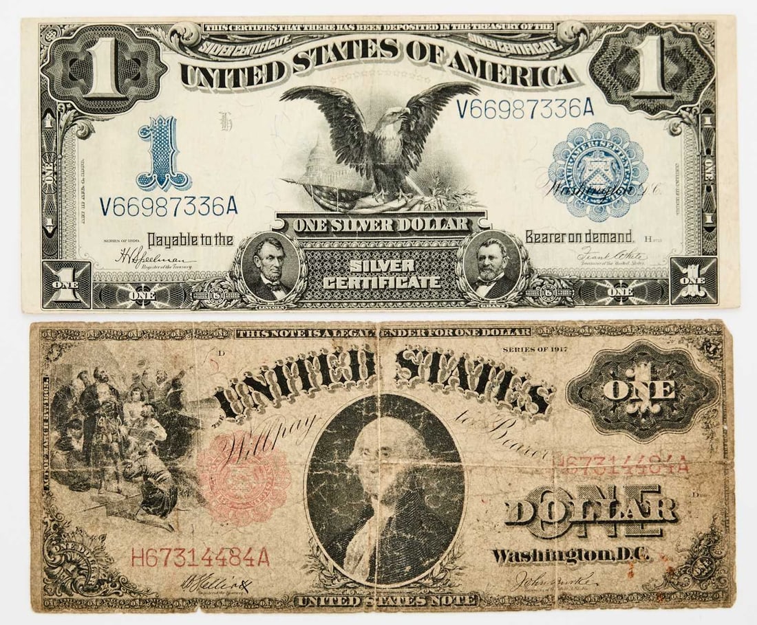 United States. Pair of Large Size Notes. Grades Vary. (1 of 2)