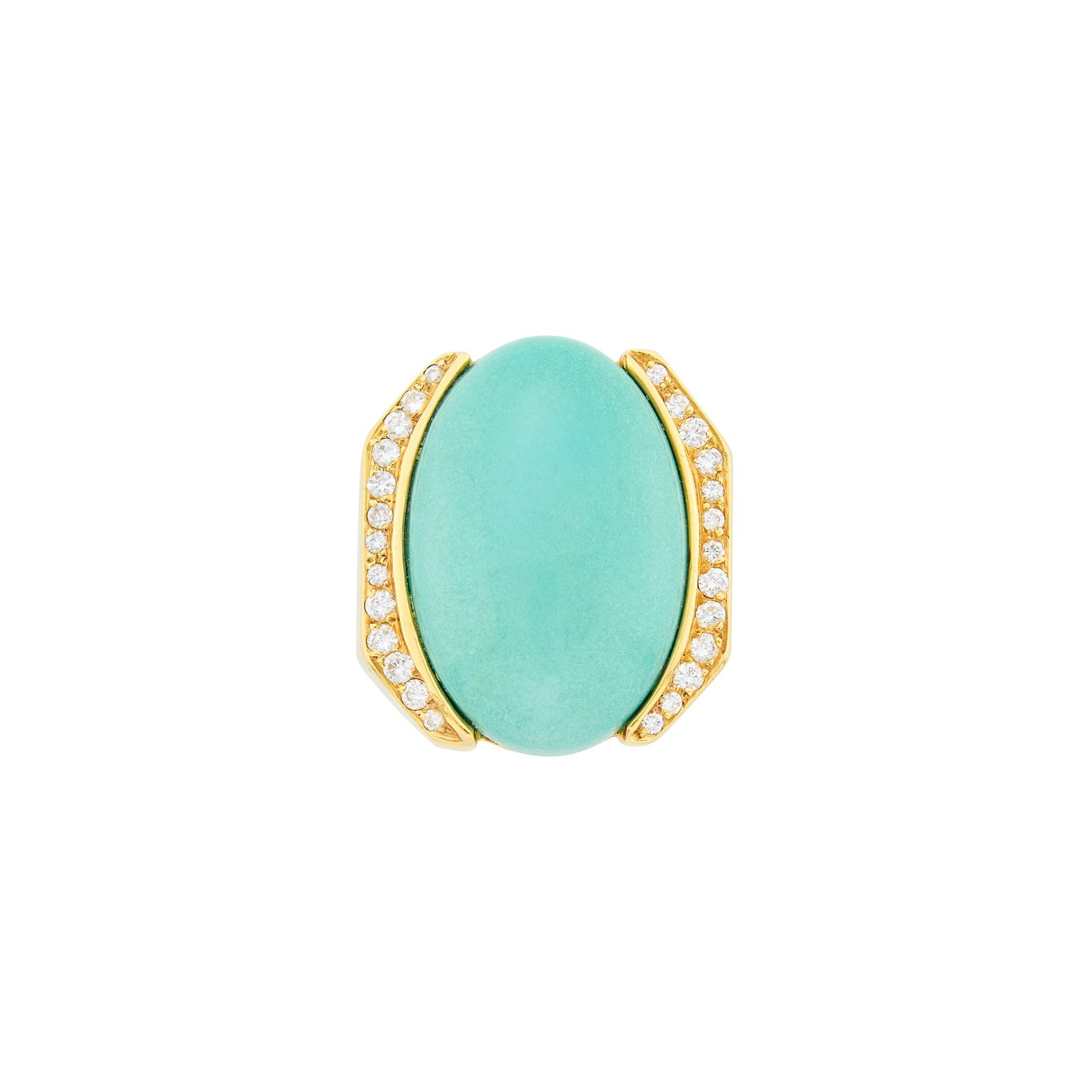 Gold, Turquoise and Diamond Ring (1 of 2)