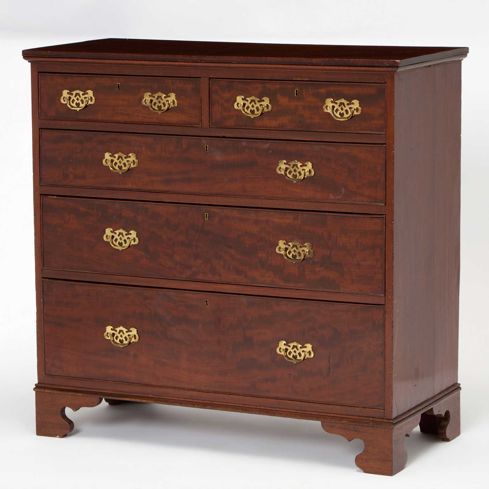 Late George III Mahogany Chest of Drawers: Early 19th Century Height 42 1/2 inches, width 43 inches, depth 21 inches.