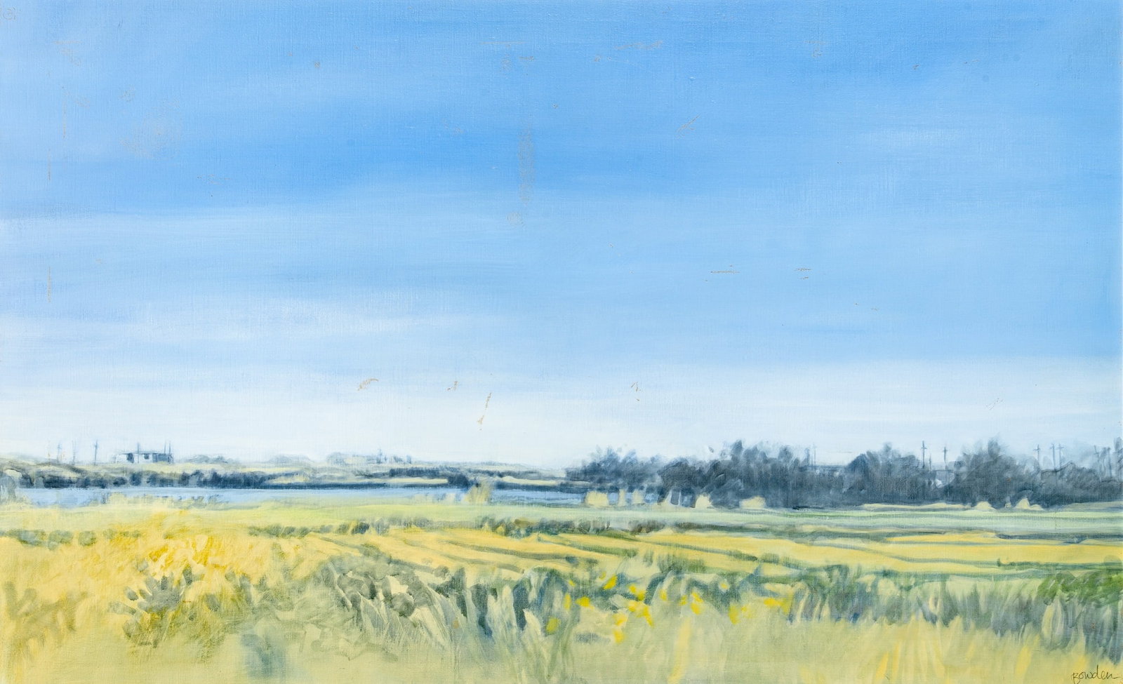 Priscilla Bowden: American, 1940-2016 Summer Landscape Signed Bowden (lr) Oil on canvas 30 x 48 inches (76.2 x 121.9 cm) (31 1/4 x 49 1/4 inches)