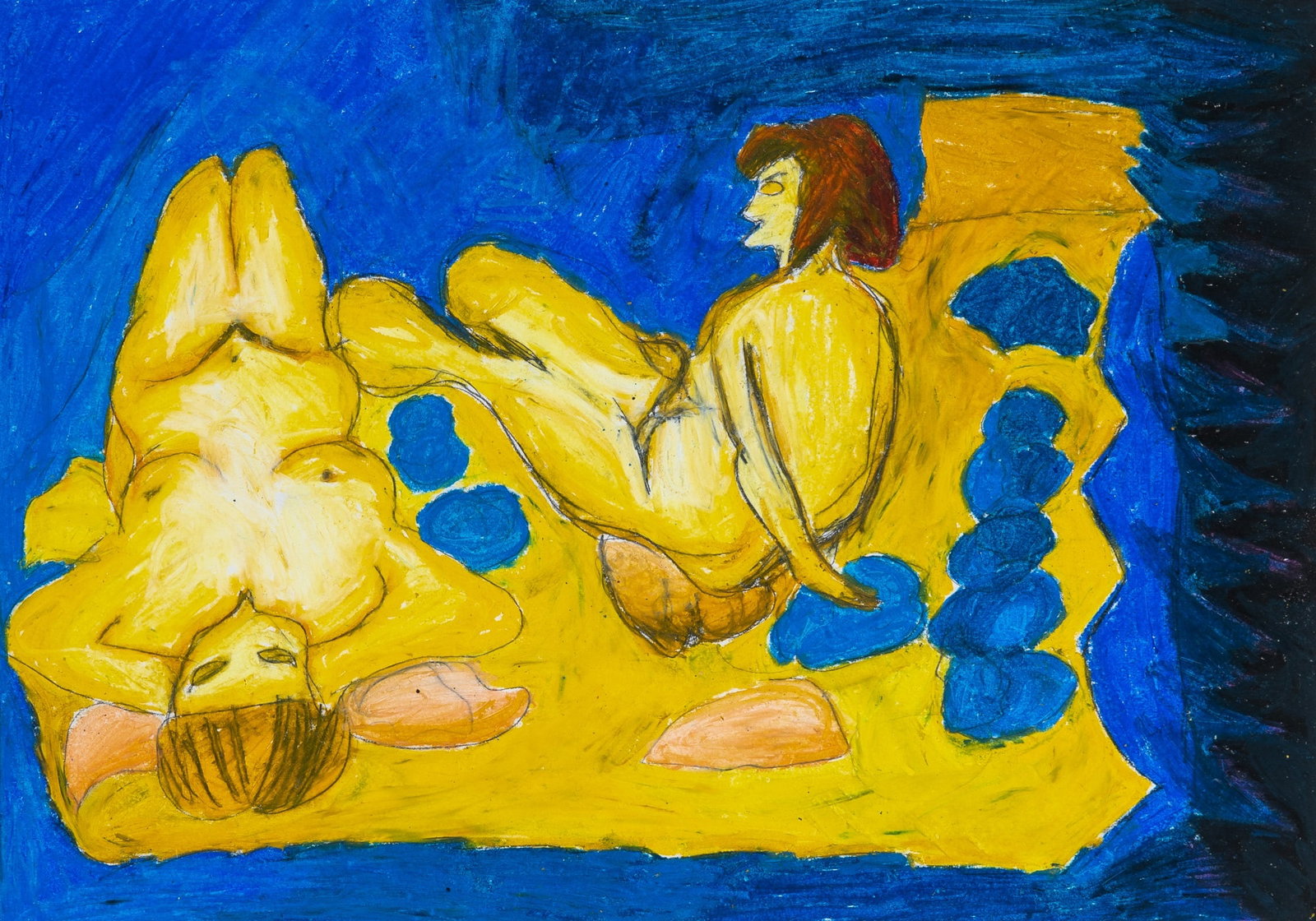 Tyron Davis: American, b. 1977 Tribute to Emil Ludwig Kirchner Pastel on paper Sight 14 x 20 inches (35.6 x 50.8 cm) Provenance: YAI Arts, New York (Frame 20 x 26 inches)