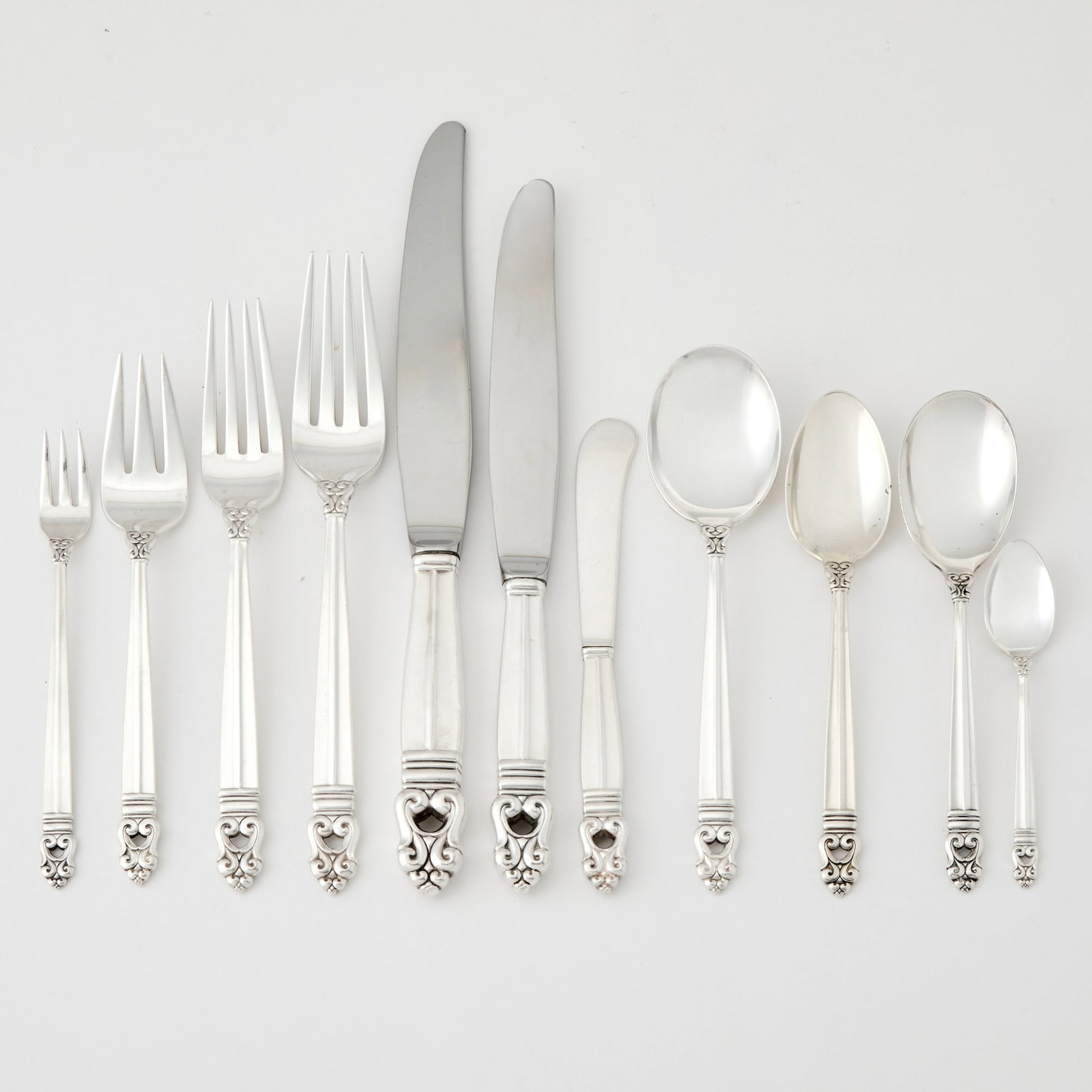 International Silver Co. Sterling Silver "Royal Danish" Pattern Flatware Service (1 of 4)